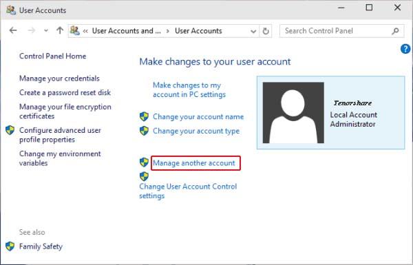 manage another account